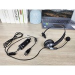 USB Headset with Microphone for PC, Computer Headset with Microphone Noise Cancelling & Mute for Mac Laptop, Wired USB Headphones for Call Center Office Classroom Skype Zoom