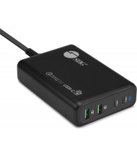 100W Dual USB-C PD 3.0 & QC 3.0 Combo Power Charger -Black, USB-C Charger,2X PD 3.0 USB-C + 2X QC 3.0 USB-A,for MacBook,iPad,iPhone,XPS,Galaxy and More Phone/Laptop/Tablet AC-PW1N11-S1