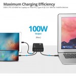 100W Dual USB-C PD 3.0 & QC 3.0 Combo Power Charger -Black, USB-C Charger,2X PD 3.0 USB-C + 2X QC 3.0 USB-A,for MacBook,iPad,iPhone,XPS,Galaxy and More Phone/Laptop/Tablet AC-PW1N11-S1